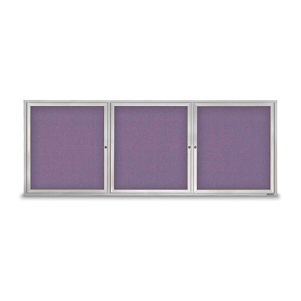 Corkboard, Fbrc, 3 Door, Satin/Amthy, 96x36"