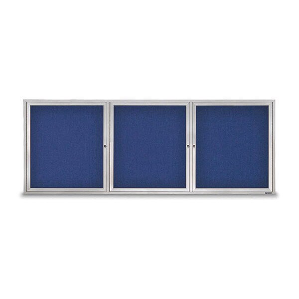 Corkboard, Fbrc, 3 Door, Satin/Cobcc, 96x36"