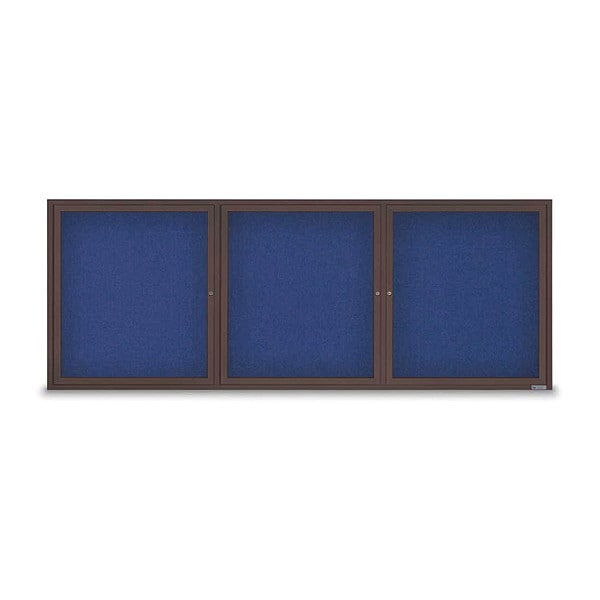 Corkboard, Fabrc, Brnz/Cobcc, 3 Door, 96x36"