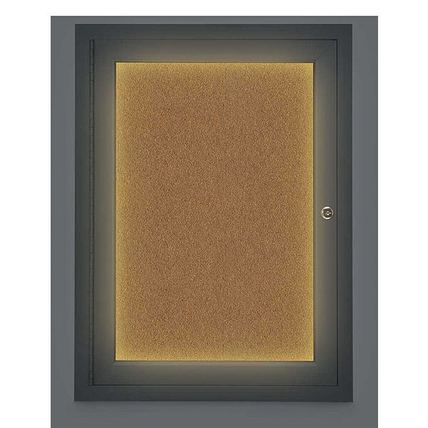Corkboard, Lighted, Blk, Forbo, 1 Dr, 18x24"