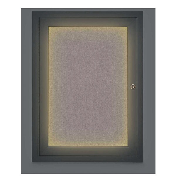 Corkboard, Lght, Fbrc, Blk/Surf, 1 Dr, 18x24"