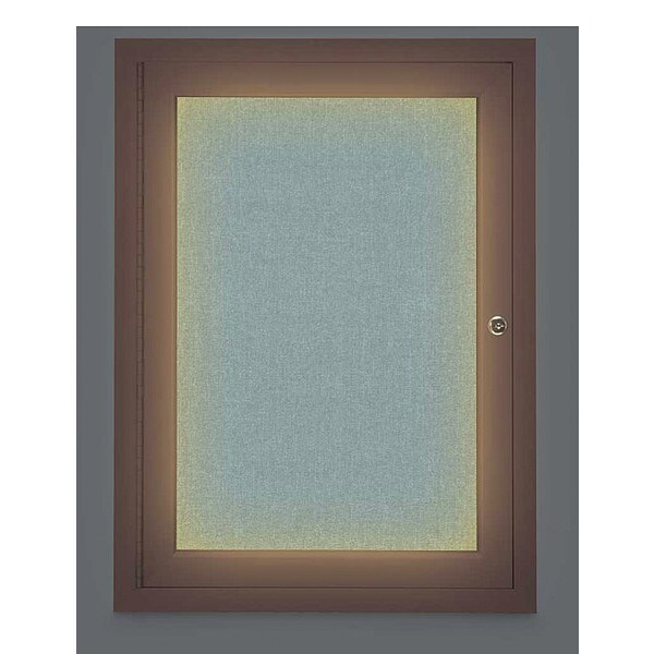 Corkboard, Lght, Fbrc, Brnz/Cld, 1 Dr, 18x24"