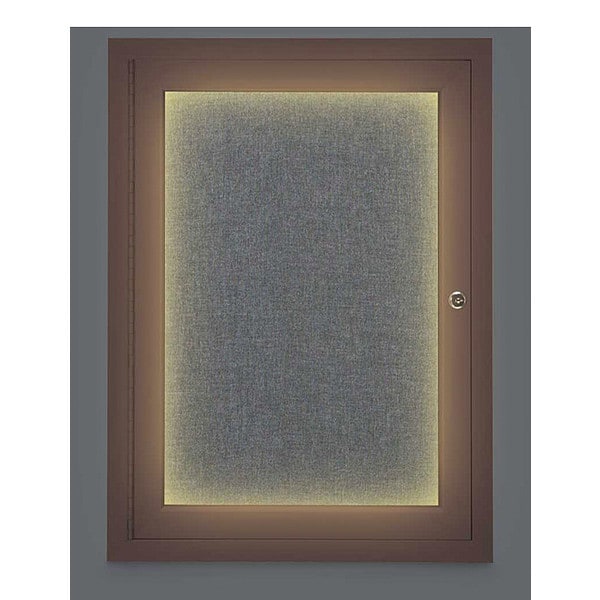 Corkboard, Lighted, Fbrc, Brnz/Gry, 1, 18x24"