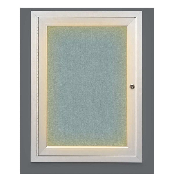 Crkboard, Lght, Fbrc, 1 Dr, Satin/Cld, 18x24"