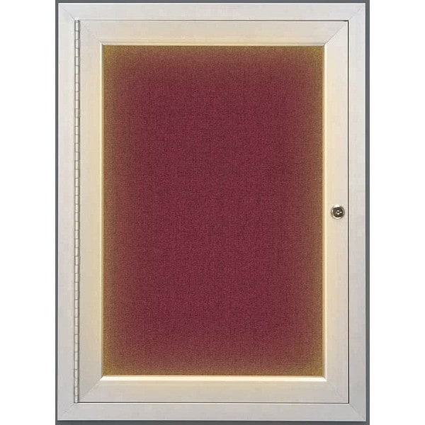 Crkboard, Lght, Fbrc, 1 Dr, Satin/Brg, 18x24"