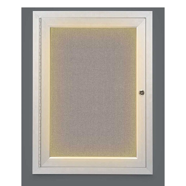 Crkboard, Lght, Fbrc, 1 Dr, Satin/Prl, 18x24"