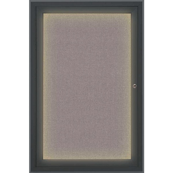 Corkboard, Lght, Fbrc, Blk/Surf, 1 Dr, 24x36"