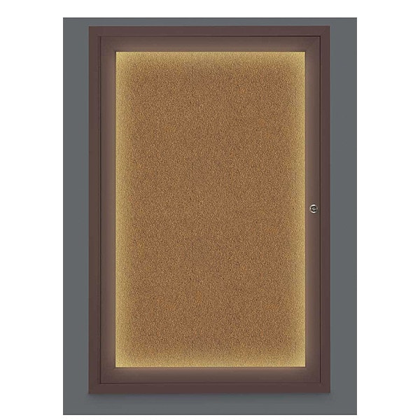 Corkboard, Lighted, Forbo, 1 Door, 24 x 36"