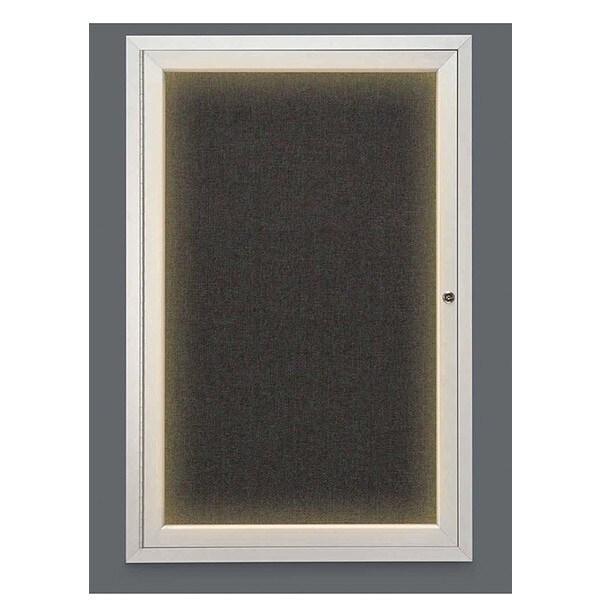 Crkboard, Lght, Fbrc, 1 Dr, Satin/Blk, 24x36"