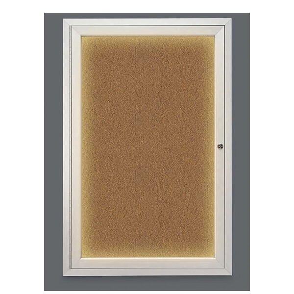 Corkboard, Lighted, Forbo, 1 Door, 24 x 36"