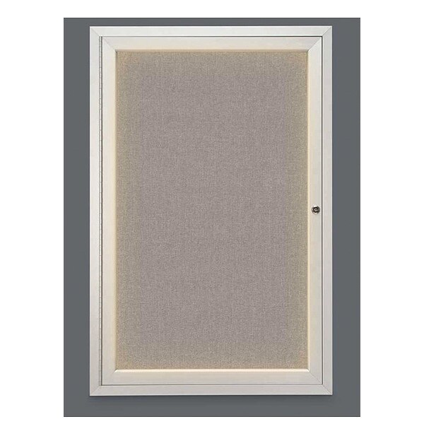 Crkboard, Lght, Fbrc, 1 Dr, Satin/Prl, 24x36"