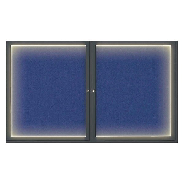 Crkboard, Lght, Fbrc, Blk/Cobac, 2 Dr, 60x36"