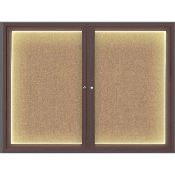Corkboard, Lightd, Fbrc, Brnz/Buff, 2, 42x32"