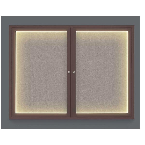 Corkboard, Lght, Fbrc, Brnz/Prl, 2 Dr, 42x32"