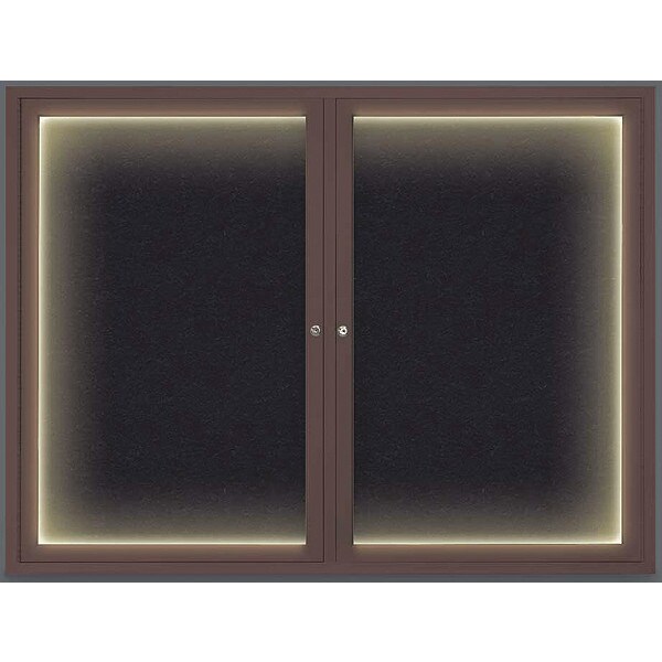 Corkboard, Lighted, Rubber, 2 Door, 42 x 32"