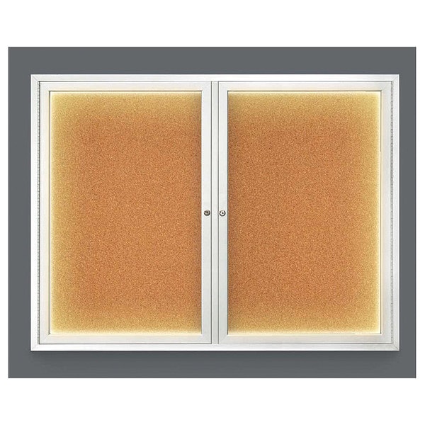 Corkboard, Lighted, Cork, 2 Door, 42 x 32"