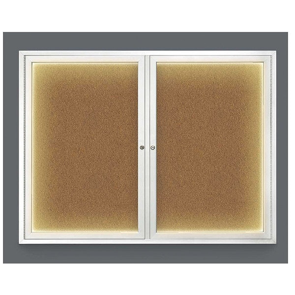 Corkboard, Lighted, Forbo, 2 Door, 42 x 32"