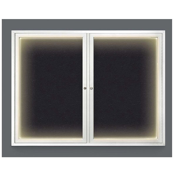 Corkboard, Lighted, Rubber, 2 Door, 42 x 32"