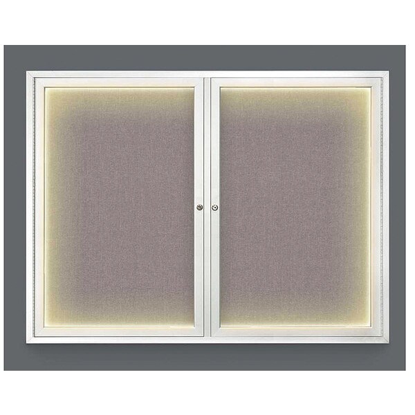Crkboard, Lght, Fbrc, 2 Dr, Satin/Srf, 42x32"