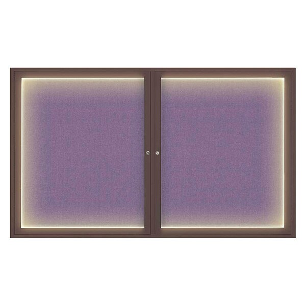 Crkboard, Lght, Fbrc, Brnz/Amth, 2 Dr, 60x36"