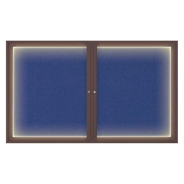 Corkboard, Lghtd, Fbrc, Brnz/Cobcc, 2, 60x36"
