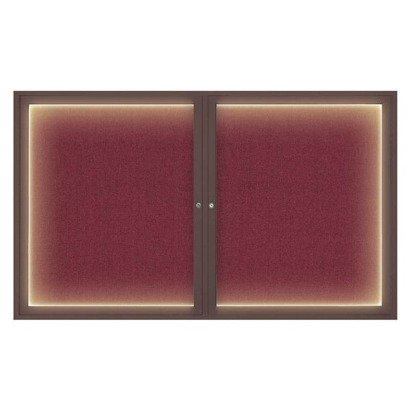 Crkboard, Lght, Fbrc, Brnz/Burg, 2 Dr, 60x36"