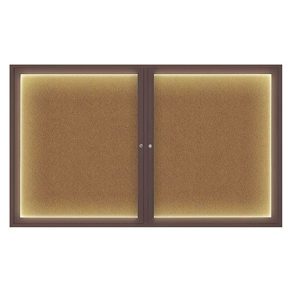 Corkboard, Lighted, Forbo, 2 Door, 60x36"