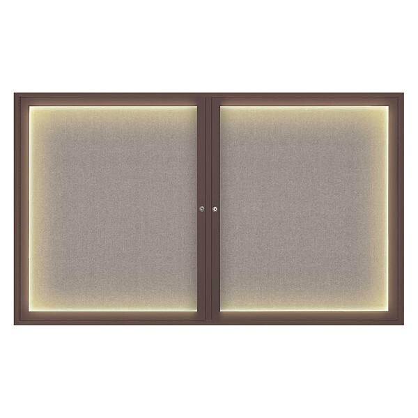 Corkboard, Lght, Fbrc, Brnz/Prl, 2 Dr, 60x36"