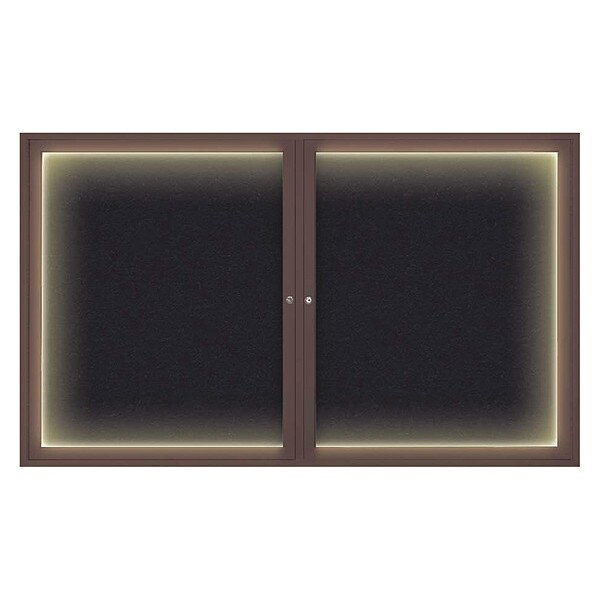 Corkboard, Lighted, Rubber, 2 Door, 60x36"