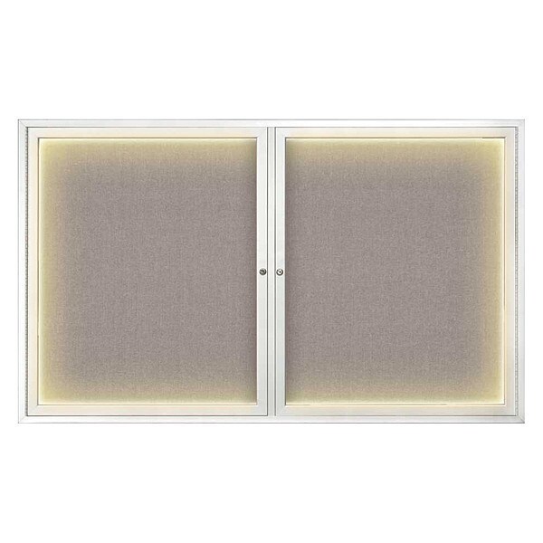 Crkboard, Lght, Fbrc, 2 Dr, Satin/Prl, 60x36"