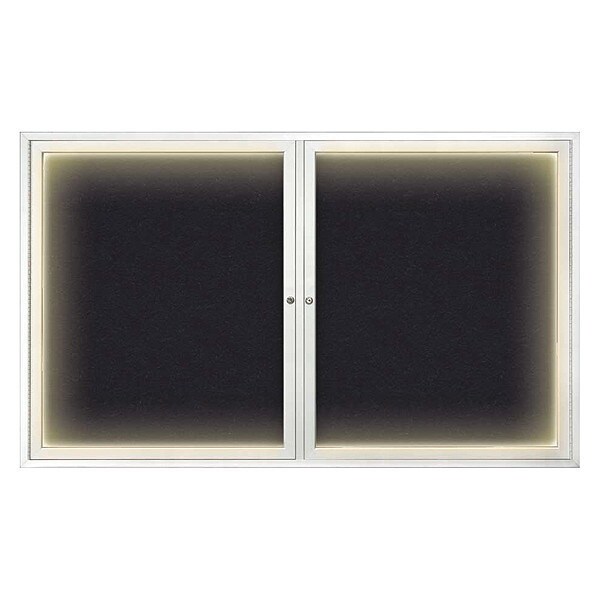 Corkboard, Lighted, Rubber, 2 Door, 60x36"
