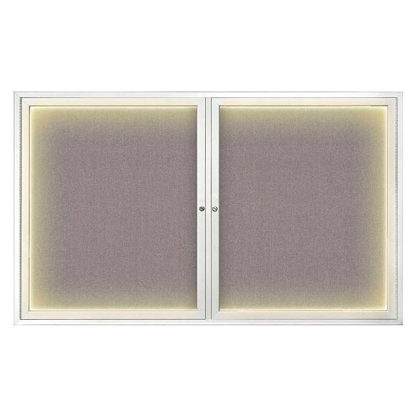 Crkboard, Lght, Fbrc, 2 Dr, Satin/Srf, 60x36"