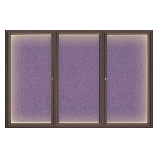 Crkboard, Lght, Fbrc, Brnz/Amth, 3 Dr, 72x48"