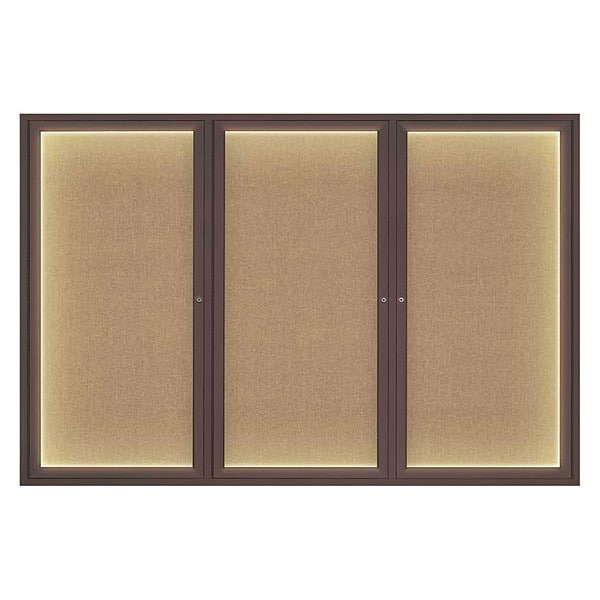 Corkboard, Lightd, Fbrc, Brnz/Buff, 3, 72x48"