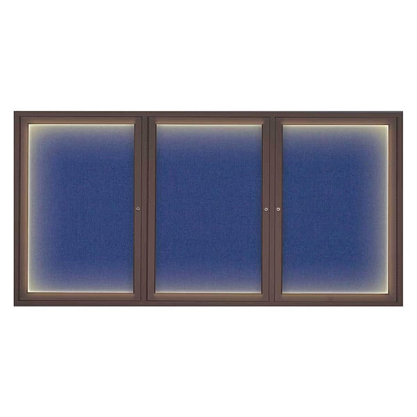Corkboard, Lghtd, Fbrc, Brnz/Cobcc, 3, 72x36"