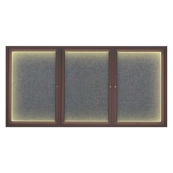Corkboard, Lght, Fbrc, Brnz/Gry, 3 Dr, 72x36"