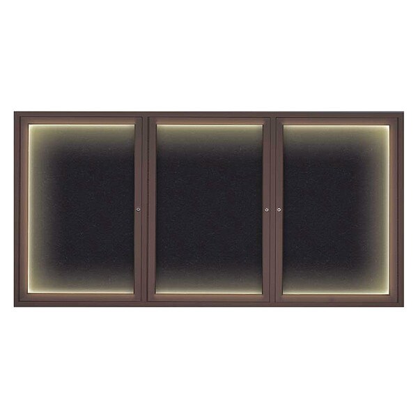 Corkboard, Lighted, Rubber, 3 Door, 72 x 36"