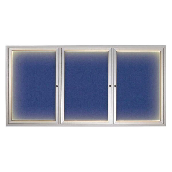 Crkboard, Lght, Fbrc, 3 Dr, Stn/Cobcc, 72x36"