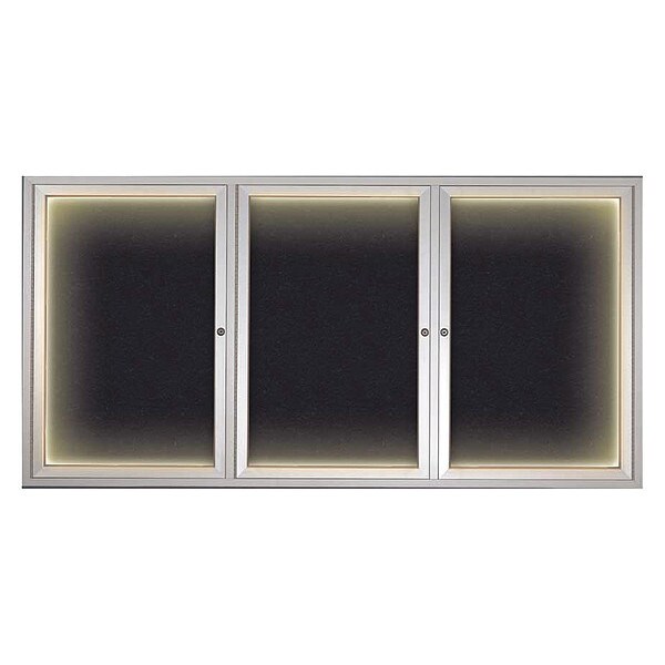 Corkboard, Lighted, Rubber, 3 Door, 72 x 36"