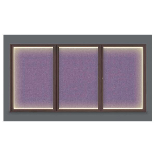 Crkboard, Lght, Fbrc, Brnz/Amth, 3 Dr, 96x48"