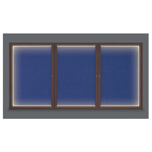 Corkboard, Lghtd, Fbrc, Brnz/Cobcc, 3, 96x48"