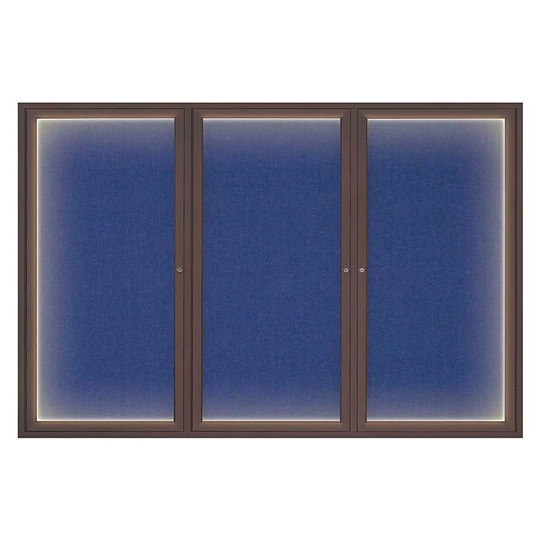 Corkboard, Lghtd, Fbrc, Brnz/Cobcc, 3, 72x48"