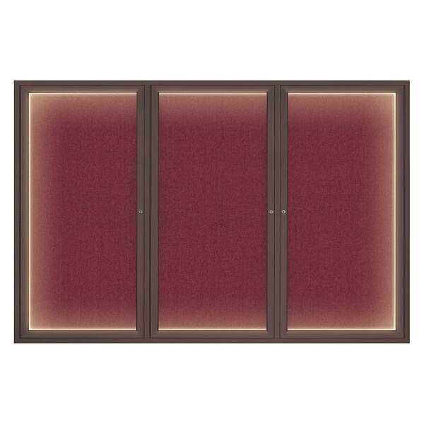Crkboard, Lght, Fbrc, Brnz/Burg, 3 Dr, 72x48"