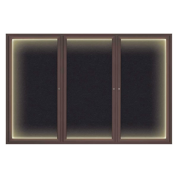 Corkboard, Lighted, Rubber, 3 Door, 72 x 48"
