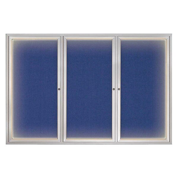 Crkboard, Lght, Fbrc, 3 Dr, Stn/Cobcc, 72x48"