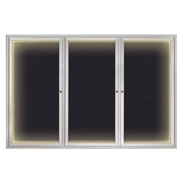 Corkboard, Lighted, Rubber, 3 Door, 72 x 48"