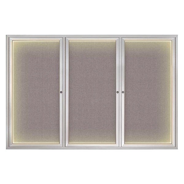 Crkboard, Lght, Fbrc, 3 Dr, Satin/Srf, 72x48"