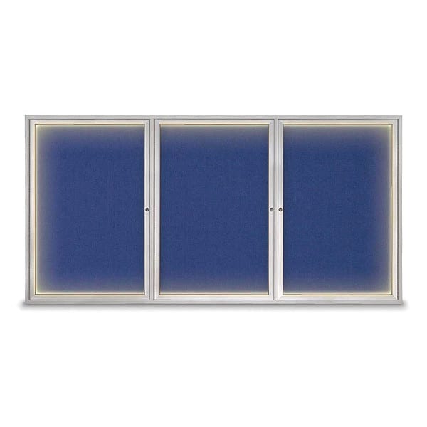 Crkboard, Lght, Fbrc, 3 Dr, Stn/Cobcc, 96x48"