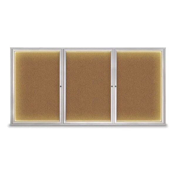 Corkboard, Lighted, Forbo, 3 Door, 96 x 48"