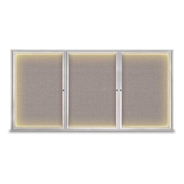 Crkboard, Lght, Fbrc, 3 Dr, Satin/Prl, 96x48"